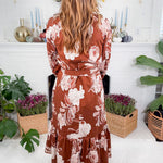 Marley Brown Floral Maxi Dress Entro