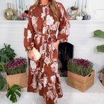 Marley Brown Floral Maxi Dress Entro