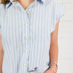 Martha Menswear Blue Stripe Top Karlie