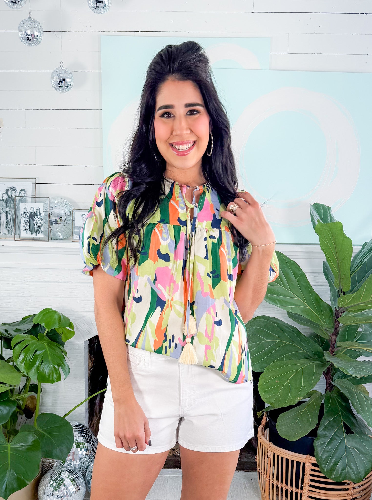 Martha Sunrise Print Top THML