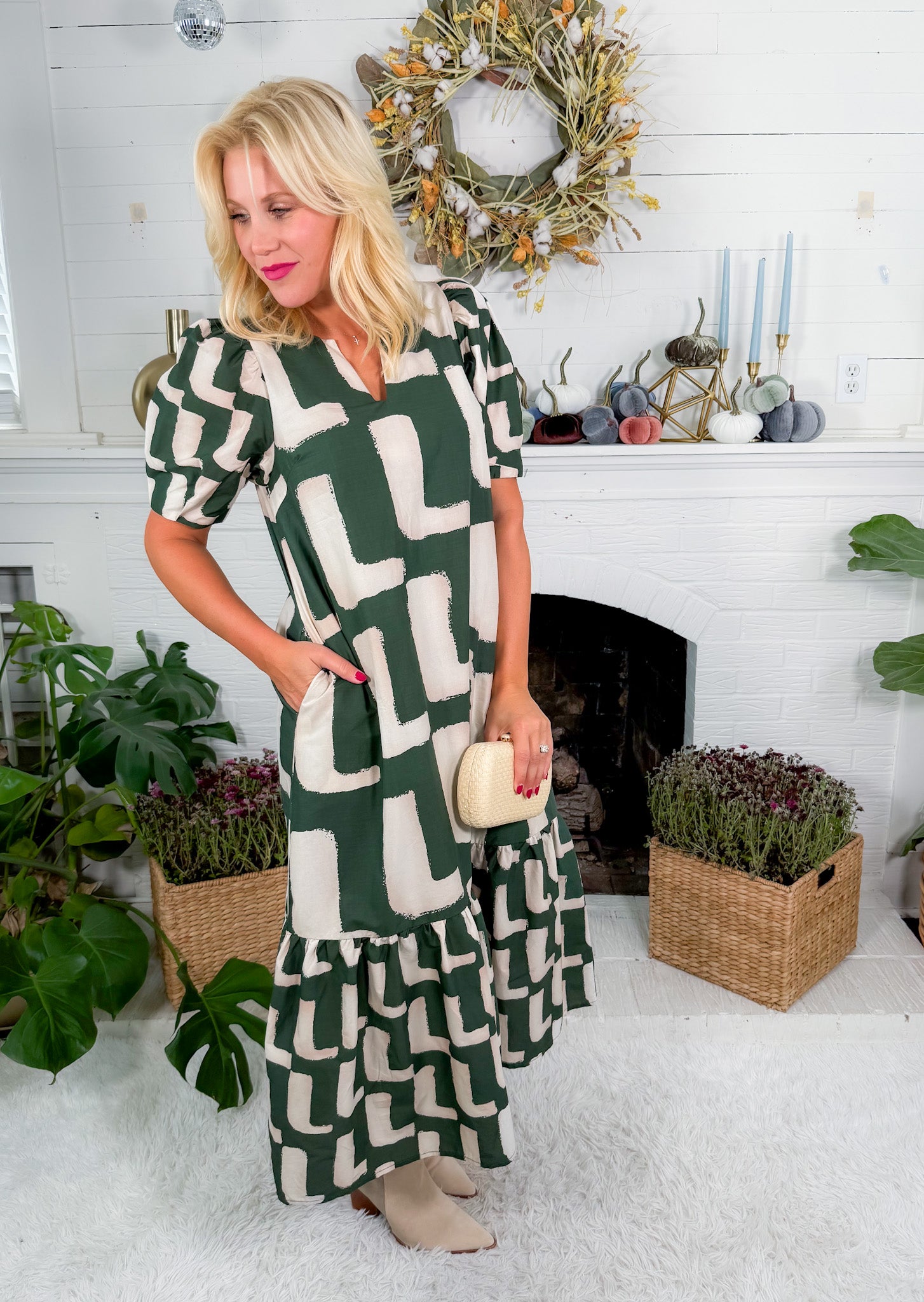 Marx Elle Hunter Green Maxi Dress Entro