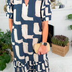 Marx Elle Navy Maxi Dress Entro
