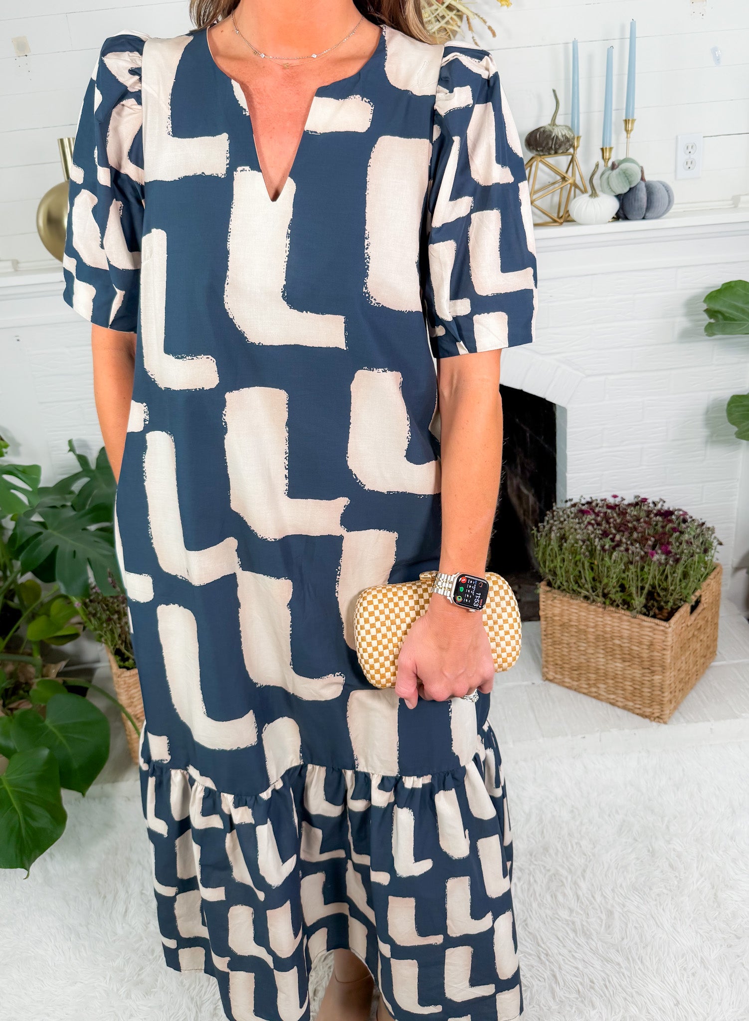 Marx Elle Navy Maxi Dress Entro