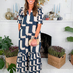 Marx Elle Navy Maxi Dress Entro