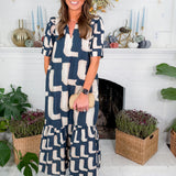 Marx Elle Navy Maxi Dress Entro