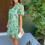 Matcha Paisley Mix Mini Dress