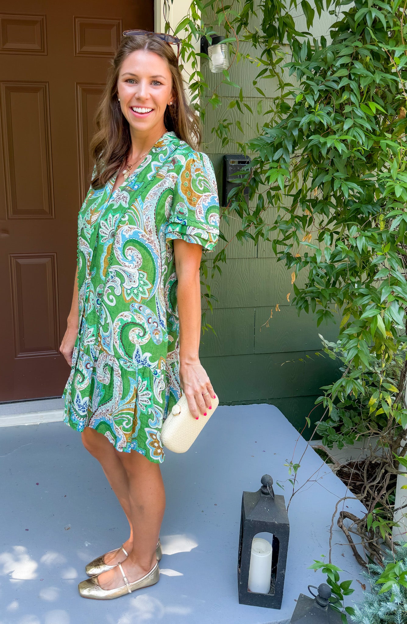 Matcha Paisley Mix Mini Dress