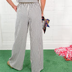 Mattie Navy Stripe Wide Leg Pant
