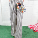 Mattie Navy Stripe Wide Leg Pant