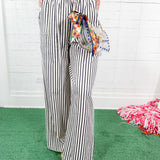 Mattie Navy Stripe Wide Leg Pant