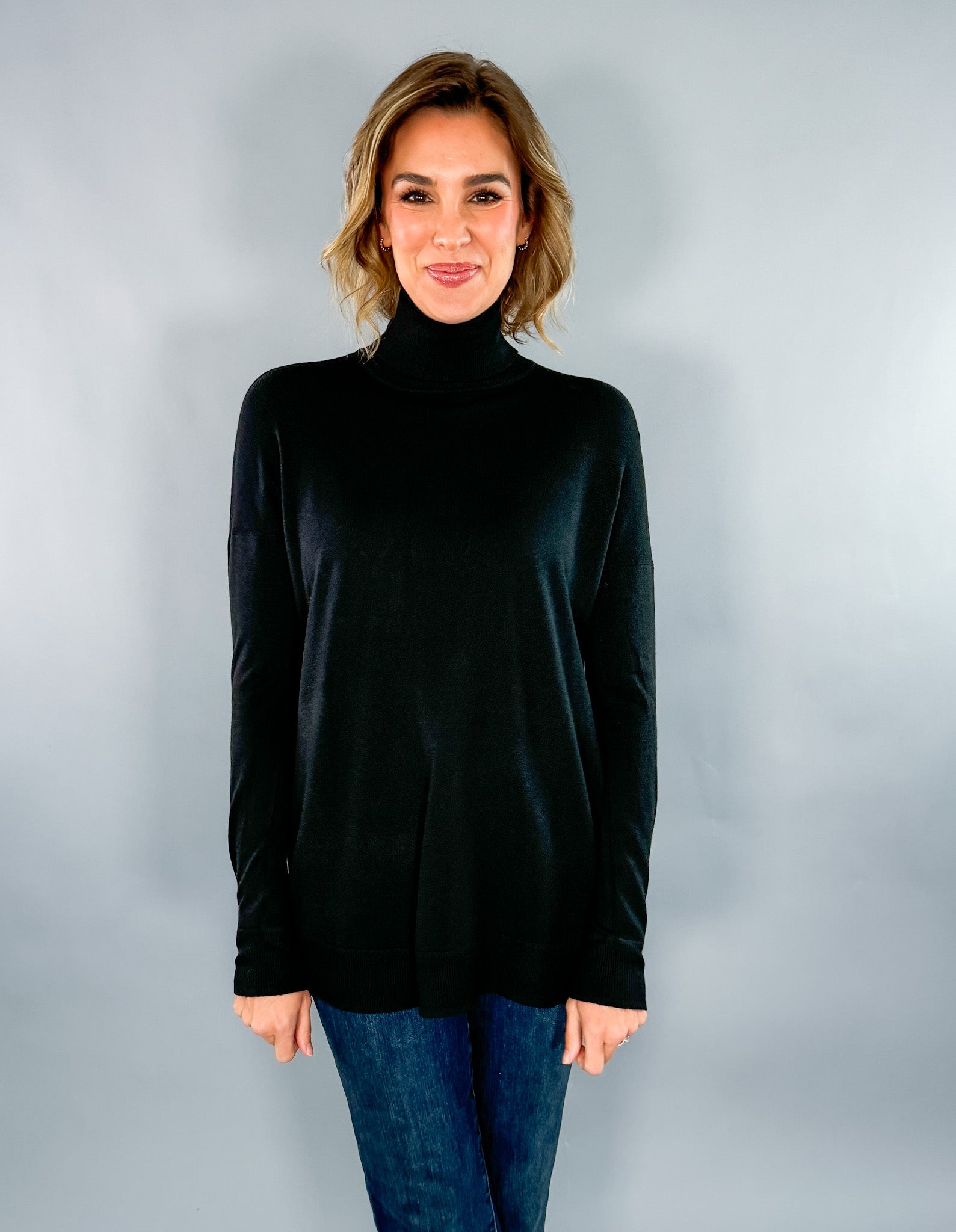 Maurice Black Turtleneck Sweater Karlie