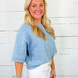 Maxine Celestial Blue SS Cardigan PINCH 