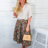 Maxine Deep Olive Midi Skirt PINCH