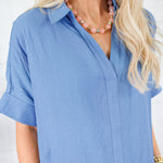 Maylene Dusty Blue Top PINCH