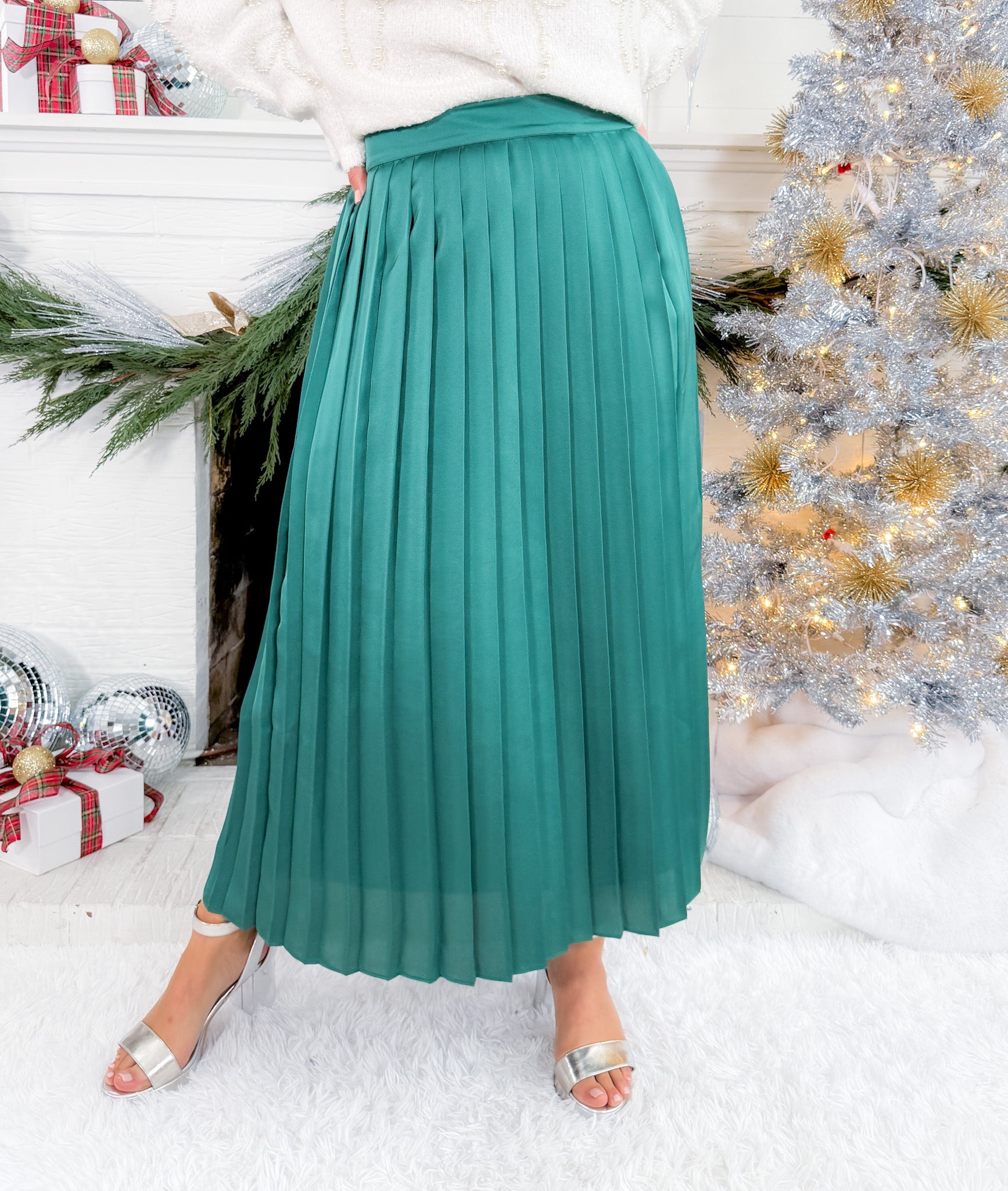 McNeil Beryl Green Pleated Maxi Skirt Alden Adair