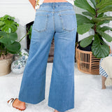 Meg Deference Wide Leg Raw Hem Jean KUT