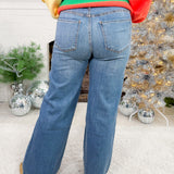 Meg Earn Wash High Rise Wide Leg Raw Hem Jeans KUT