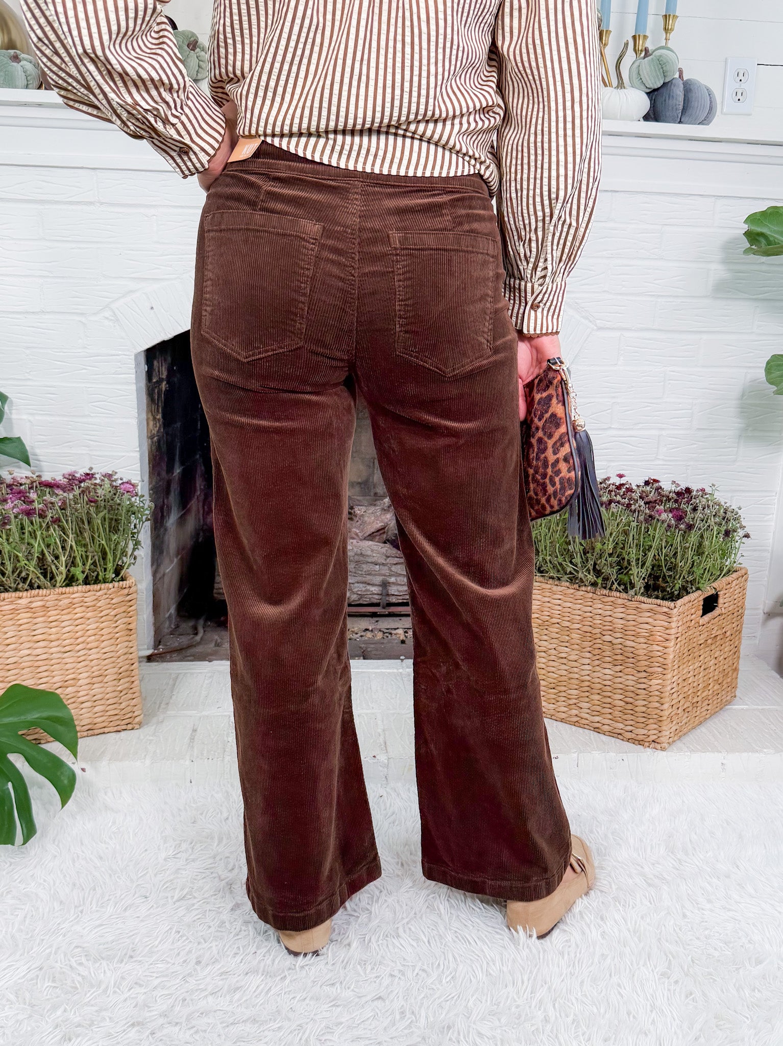 Meg Fudge Corduroy Wide Leg Welt Pocket Pants KUT 