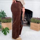 Meg Fudge Corduroy Wide Leg Welt Pocket Pants KUT 