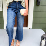 Meg Inexhaustible Wide Leg Raw Hem Jeans KUT