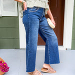 Meg Inexhaustible Wide Leg Raw Hem Jeans KUT