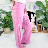 Meg Soft Orchid Linen Wide Leg Pants KUT