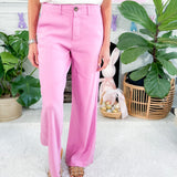 Meg Soft Orchid Linen Wide Leg Pants KUT