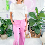 Meg Soft Orchid Linen Wide Leg Pants KUT