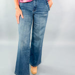 Meg Superb Ruffle Pocket Wide Leg Jean KUT