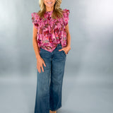 Meg Superb Ruffle Pocket Wide Leg Jean KUT