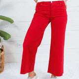 Meg Ruby Red Wide Leg Jean Kut