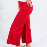 Meg Ruby Red Wide Leg Jean Kut