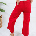 Meg Ruby Red Wide Leg Jean Kut