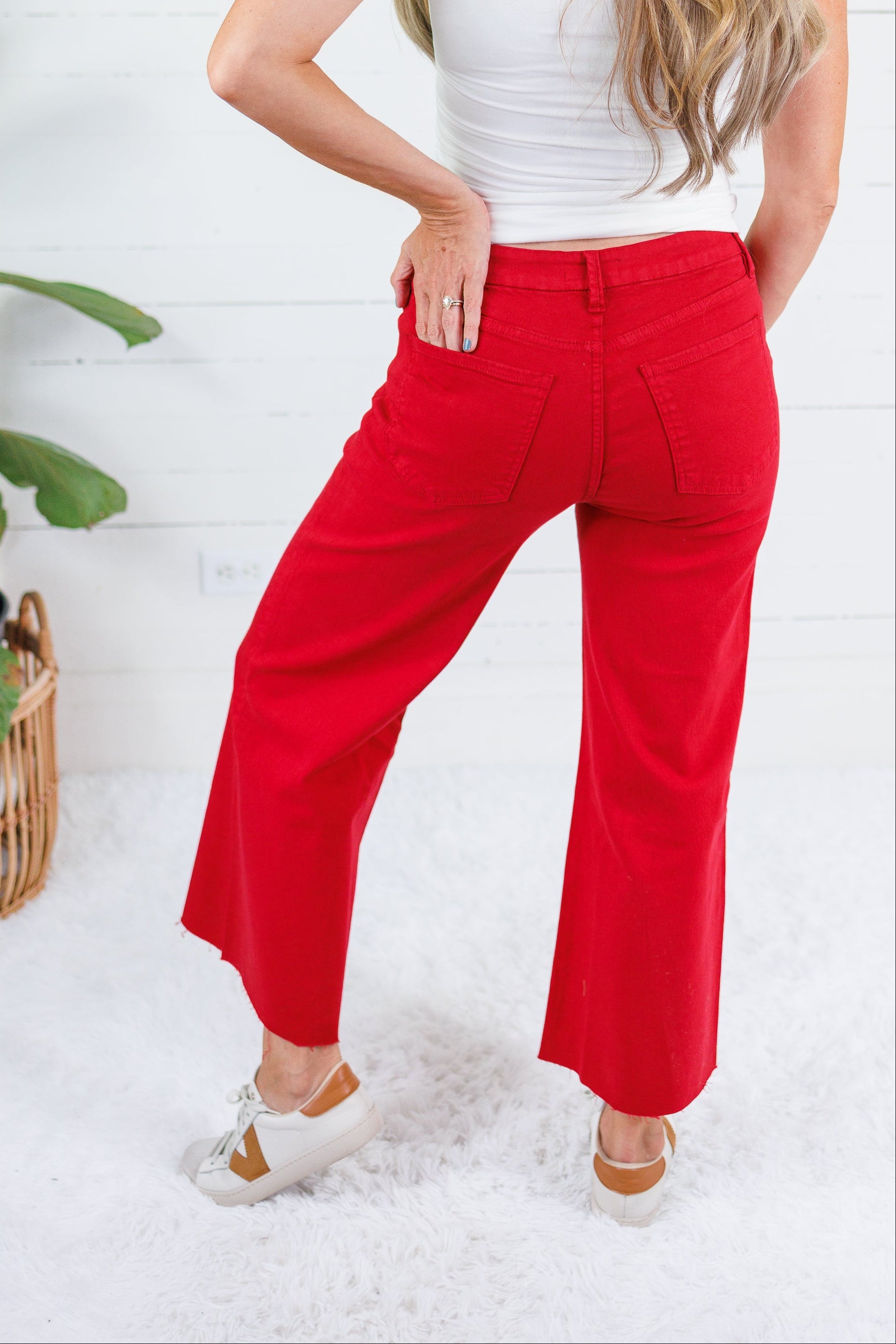Meg Ruby Red Wide Leg Jean Kut