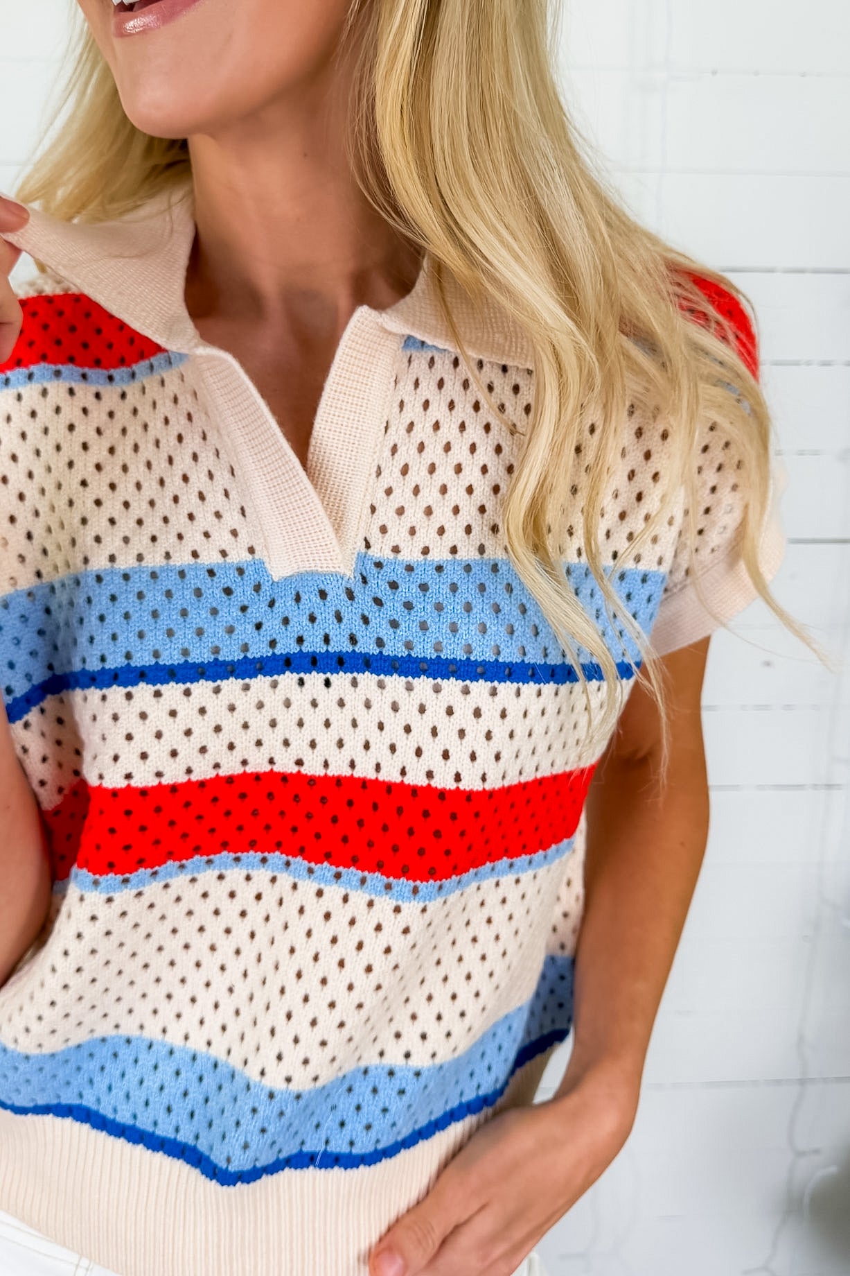 Meghan Bold Stripe Sweater THML 