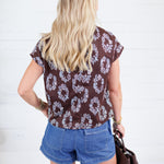 Melvin Cocoa Floral Top THML