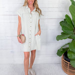 Merilee Sage Stripe Shirt Dress Velvet Heart