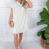 Merilee Sage Stripe Shirt Dress Velvet Heart