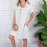 Merilee Sage Stripe Shirt Dress Velvet Heart