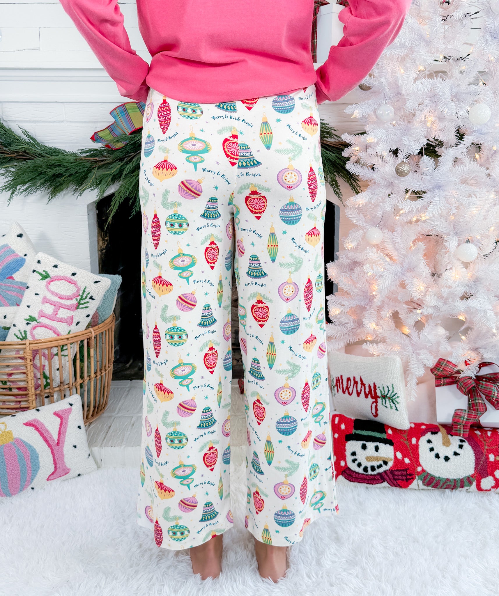 Merry + Bright Ornaments Pajama Pants