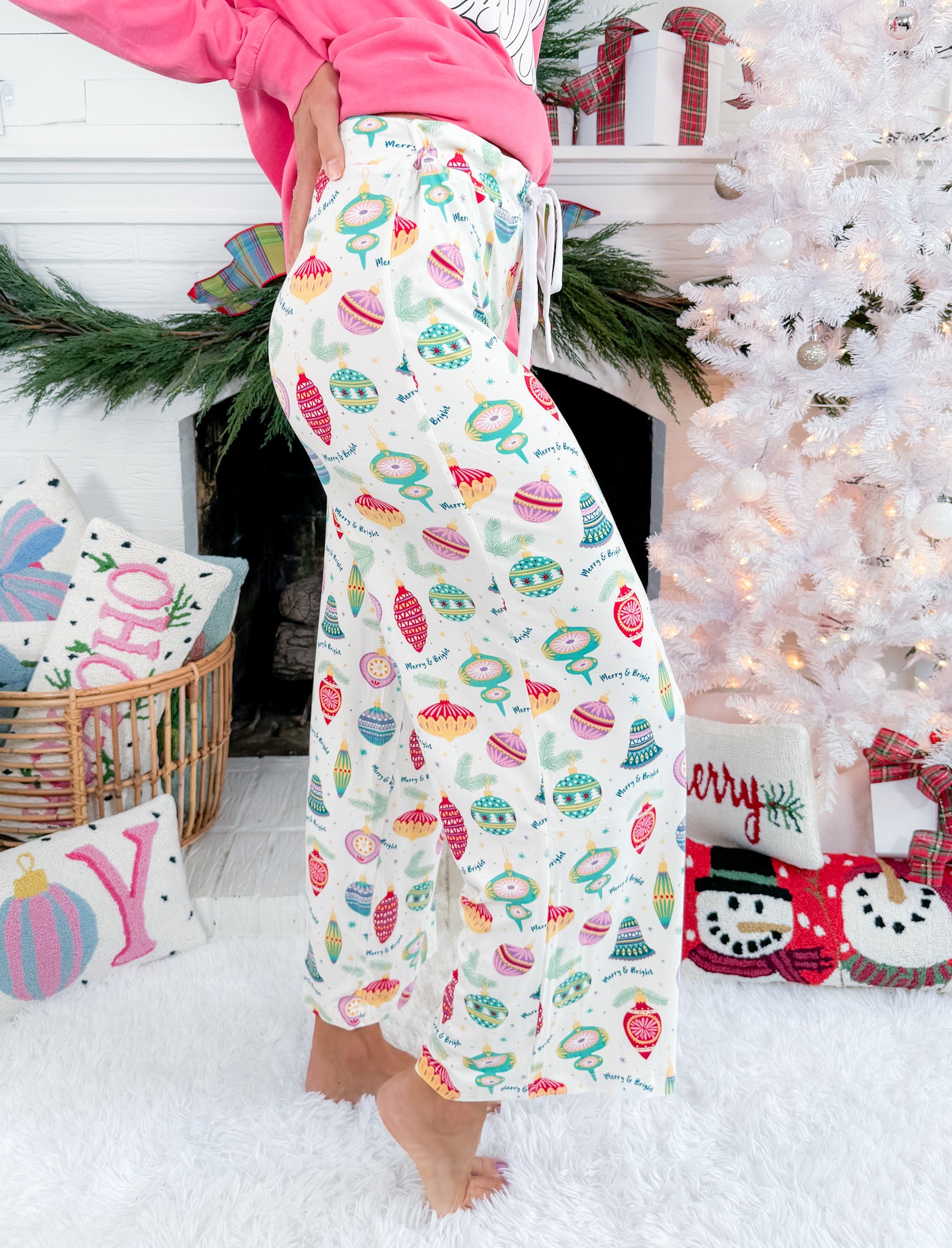 Merry + Bright Ornaments Pajama Pants