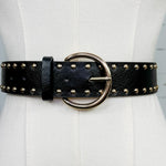 Metallic Studded Vegan Leather Belt