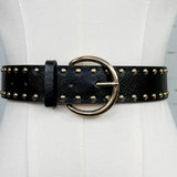 Metallic Studded Vegan Leather Belt