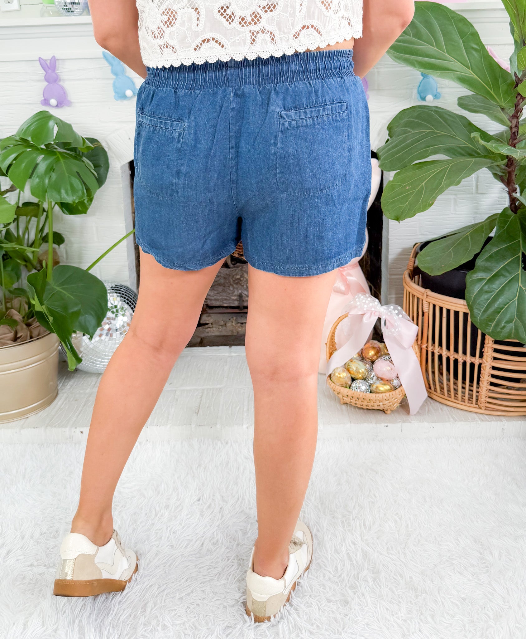 Mia Medium Wash Wide Leg Shorts BOBI