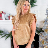 Midas Gold Frill Sleeve Top