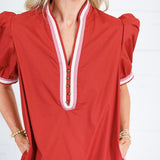 Miles Rust Sport Trimmed Mini Dress Entro