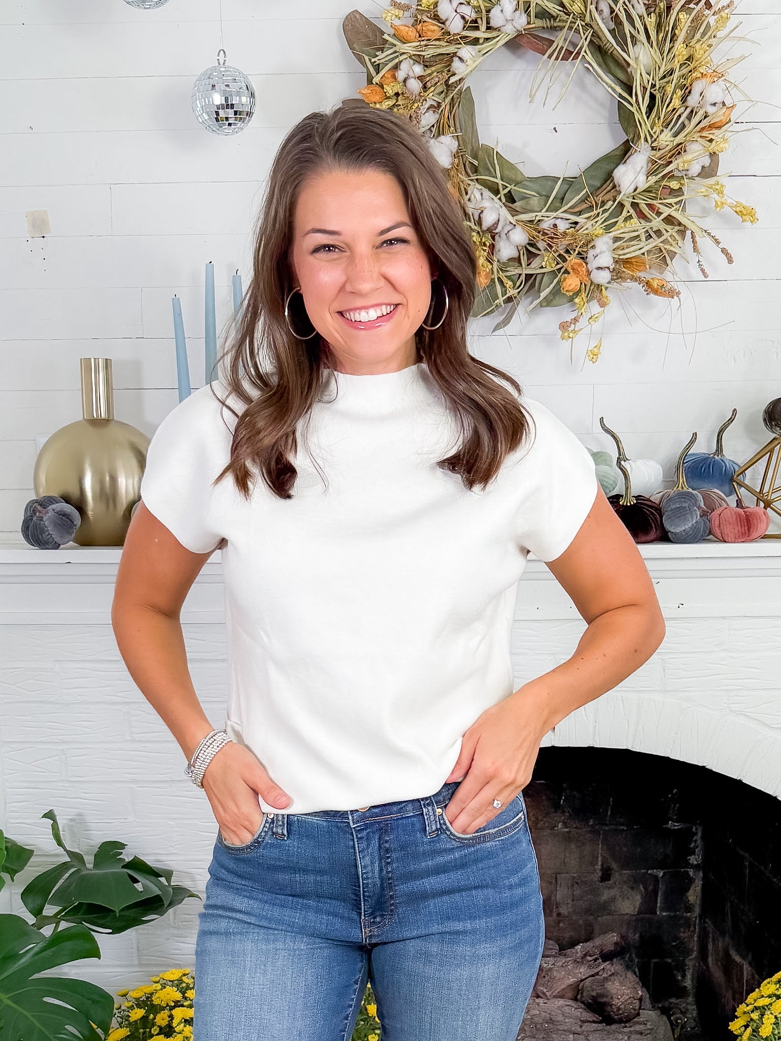 Milky Shirred Sleeveless Sweater Pinch