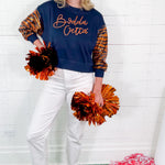 Millie Navy Bodda Tiger Sequin Sleeve Sweatshirt Mary Square