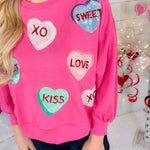 Millie Pink Valentine Hearts Sweatshirt Mary Square