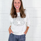 Millie White AU Rhinestone Sweatshirt Mary Square